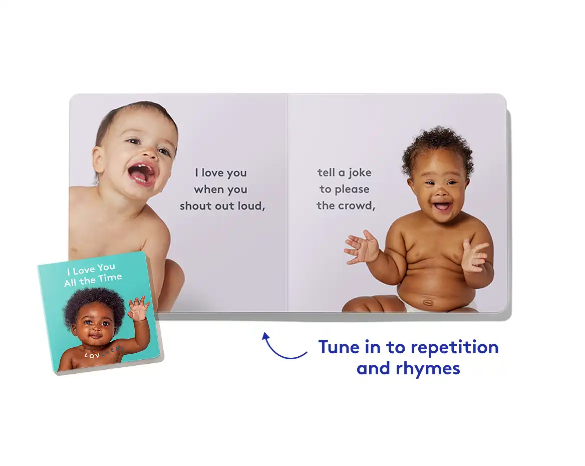 Play peek-a-boo, rhyme, and learn to sign words
