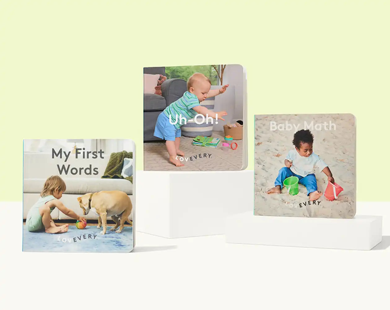 Introduce first words, fun uh-ohs, and early math